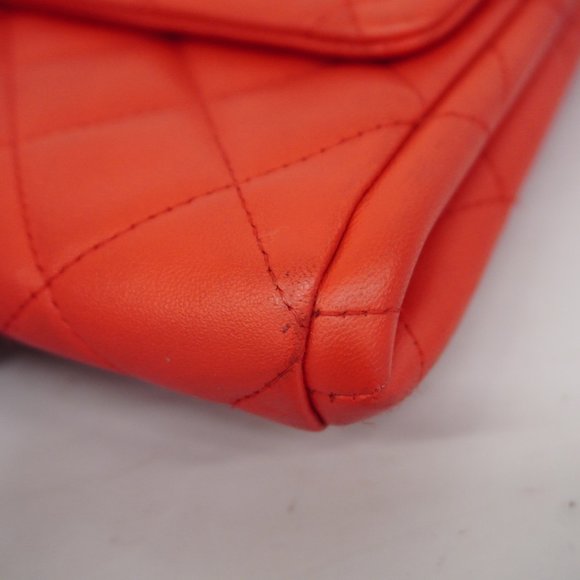 Chanel Shoulder Bag Matelasse Chain Lambskin Red Women's - Picture 10 of 16